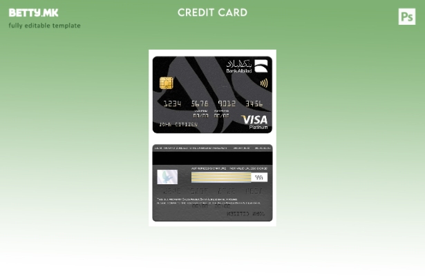 модерен стил Саудиска Арабија банка Албилад банка виза платина картичка шаблон